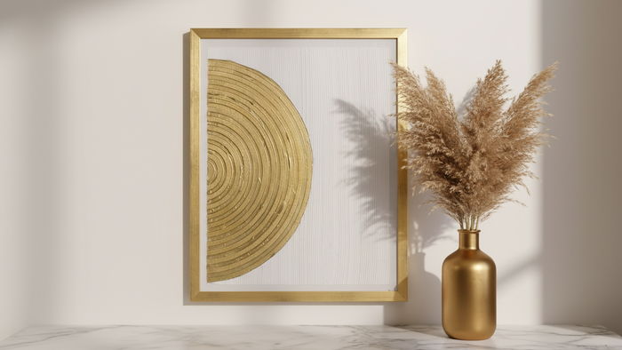 Gold Geometric Framed Painting Wall Art