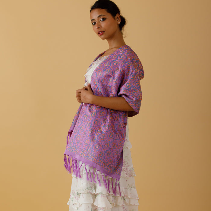PERSIAN LAVENDER SILK STOLE