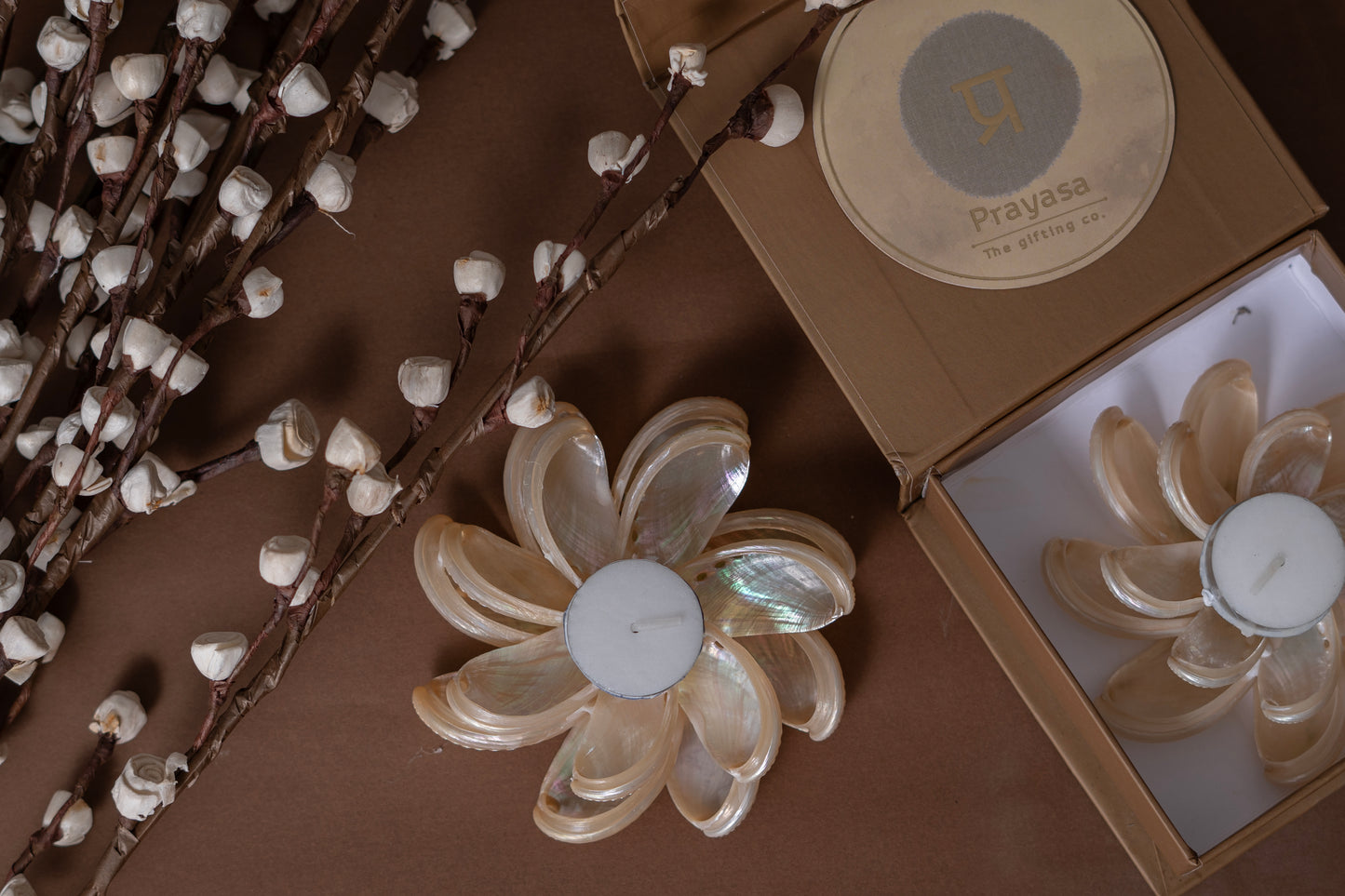 SHELL TEA LIGHT CANDLE