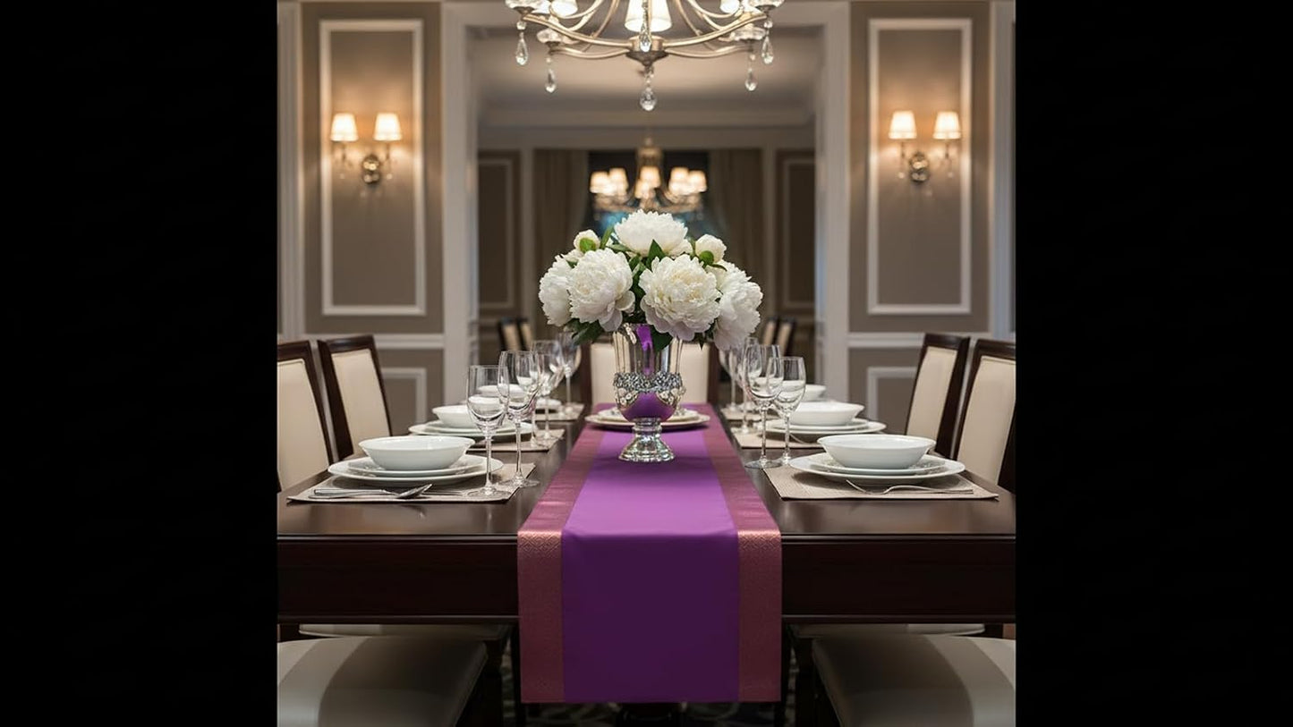 Hndcrafted Silk Table Runner Purple – Elegant Dining & Festive Décor