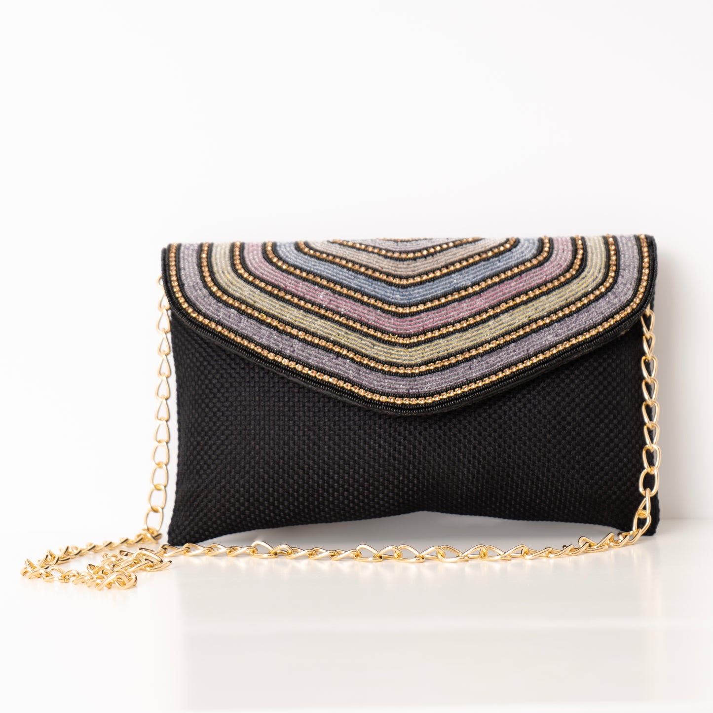 BEIGE & BEADS CLUTCH