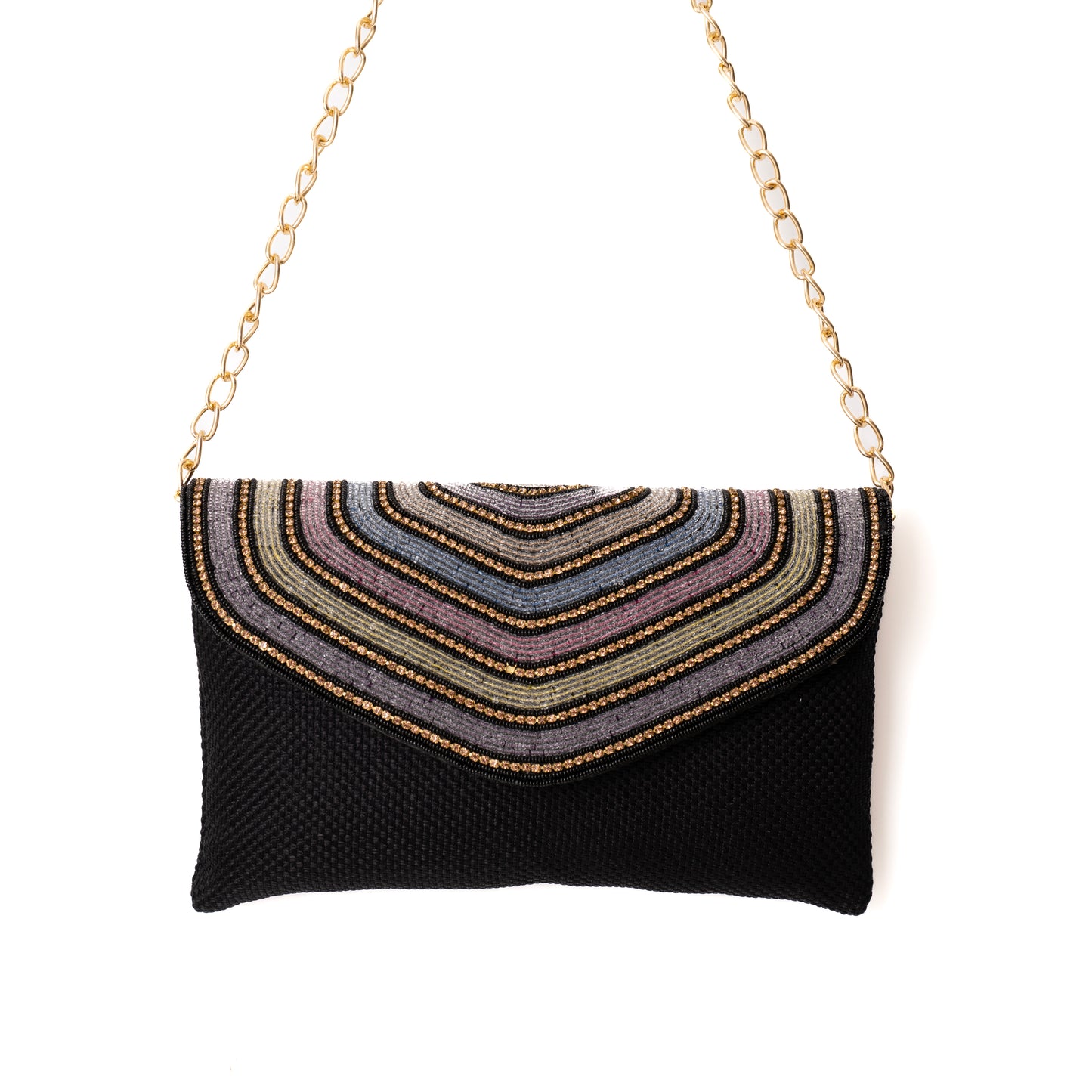BEIGE & BEADS CLUTCH