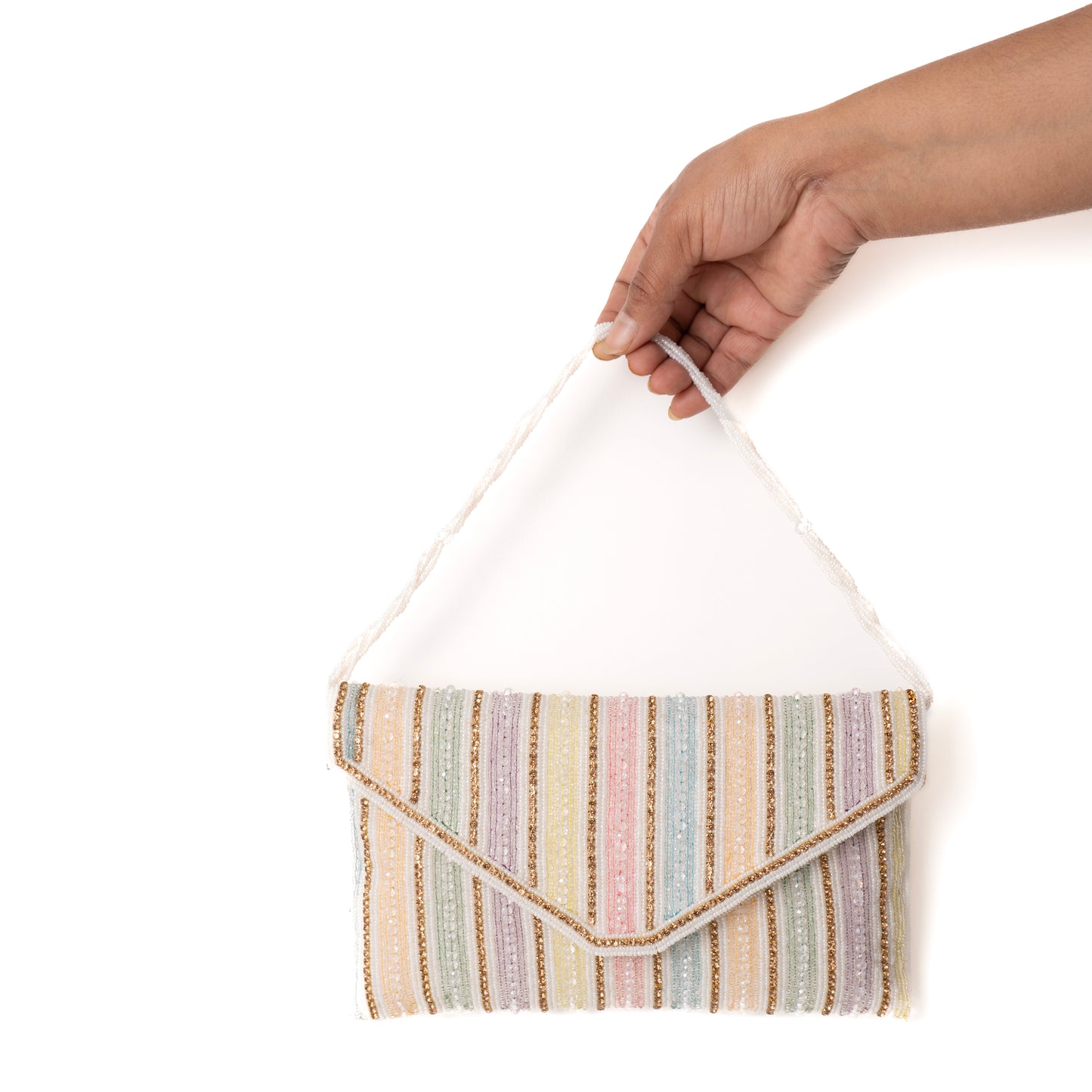 MULTICOLOR GLASS
BEADS CLUTCH