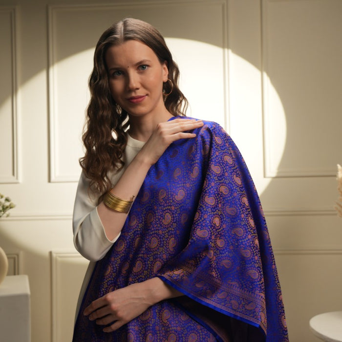 SILK STOLE - PERSIAN BLUE