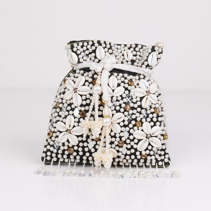 Festive Charm Black Potli Bag