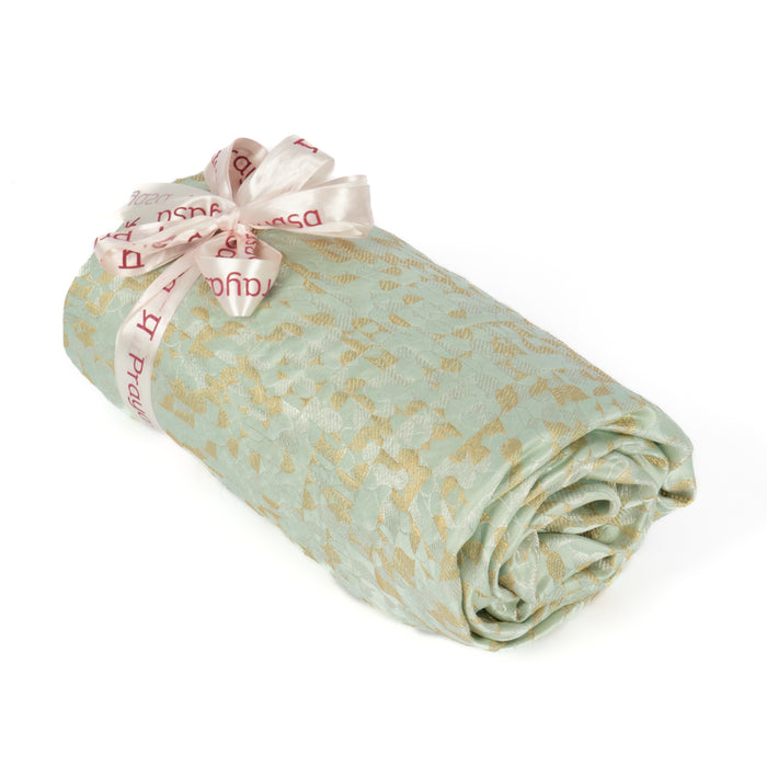 Mint Green Silk Fabric Roll: 6 Meter, Sustainable Weave