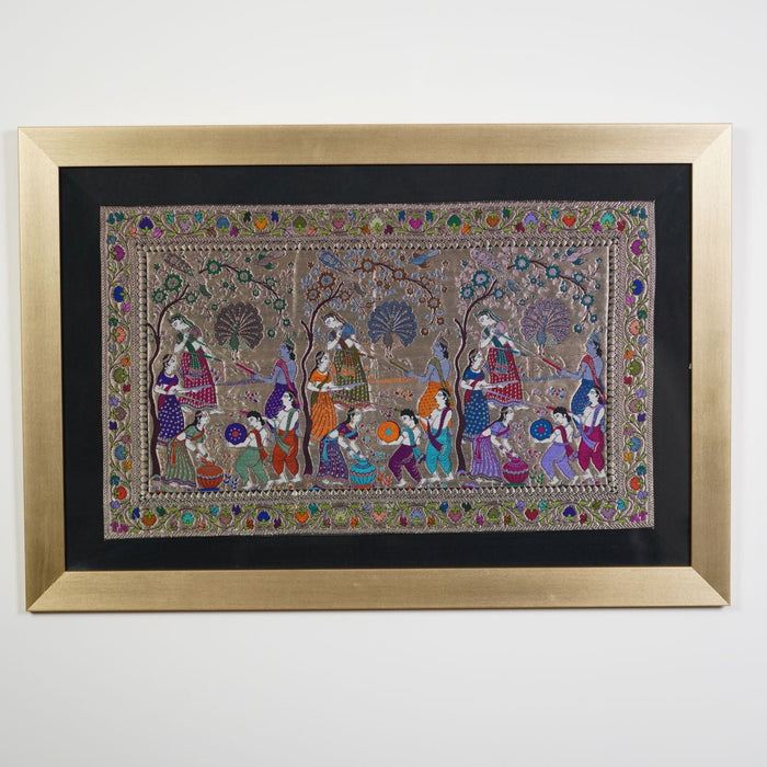 Krishna Holi Silk Tapestry