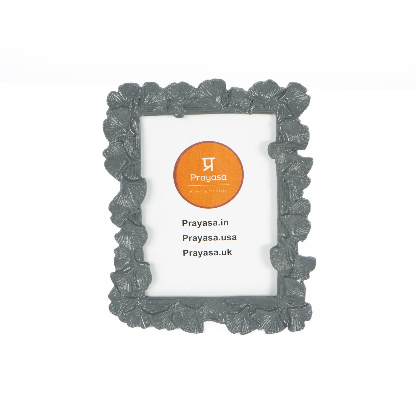 Decorative photo frame with floral design on a white background