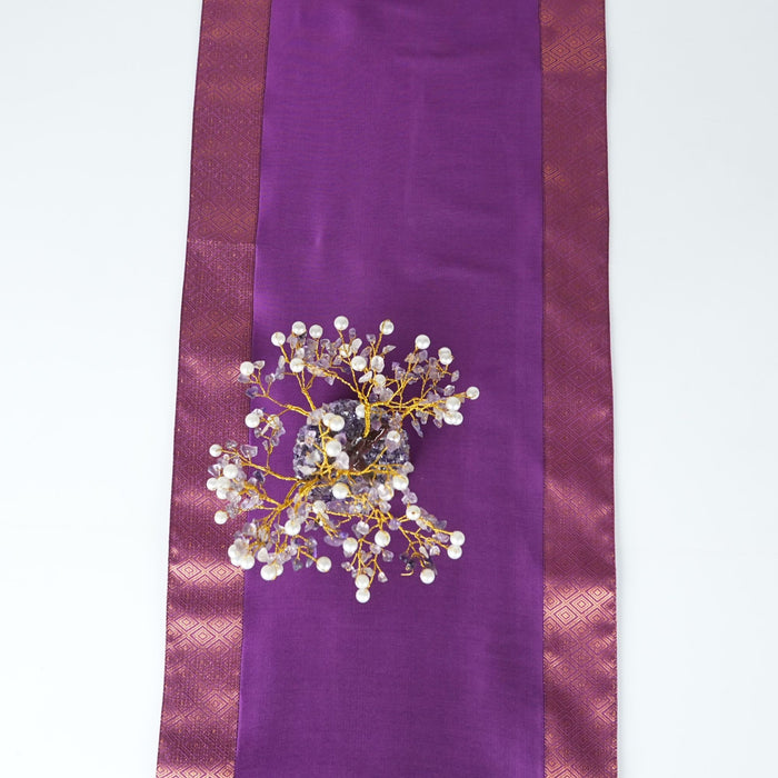 Hndcrafted Silk Table Runner Purple – Elegant Dining & Festive Décor