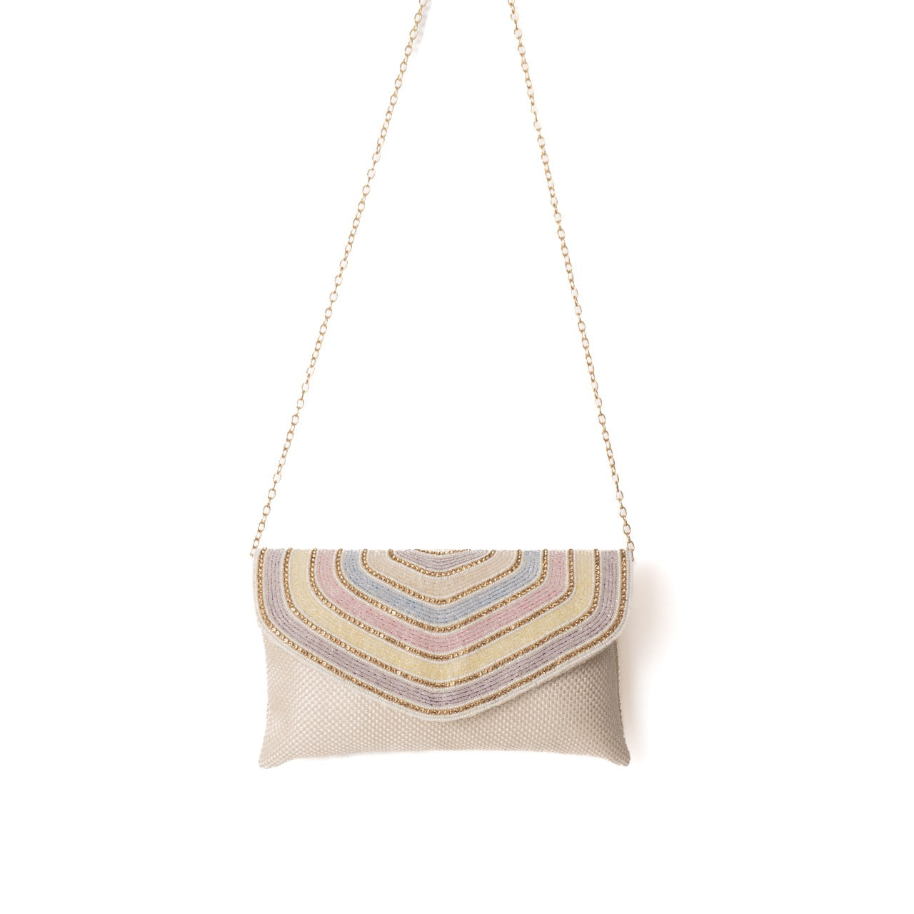 BEIGE & BEADS CLUTCH