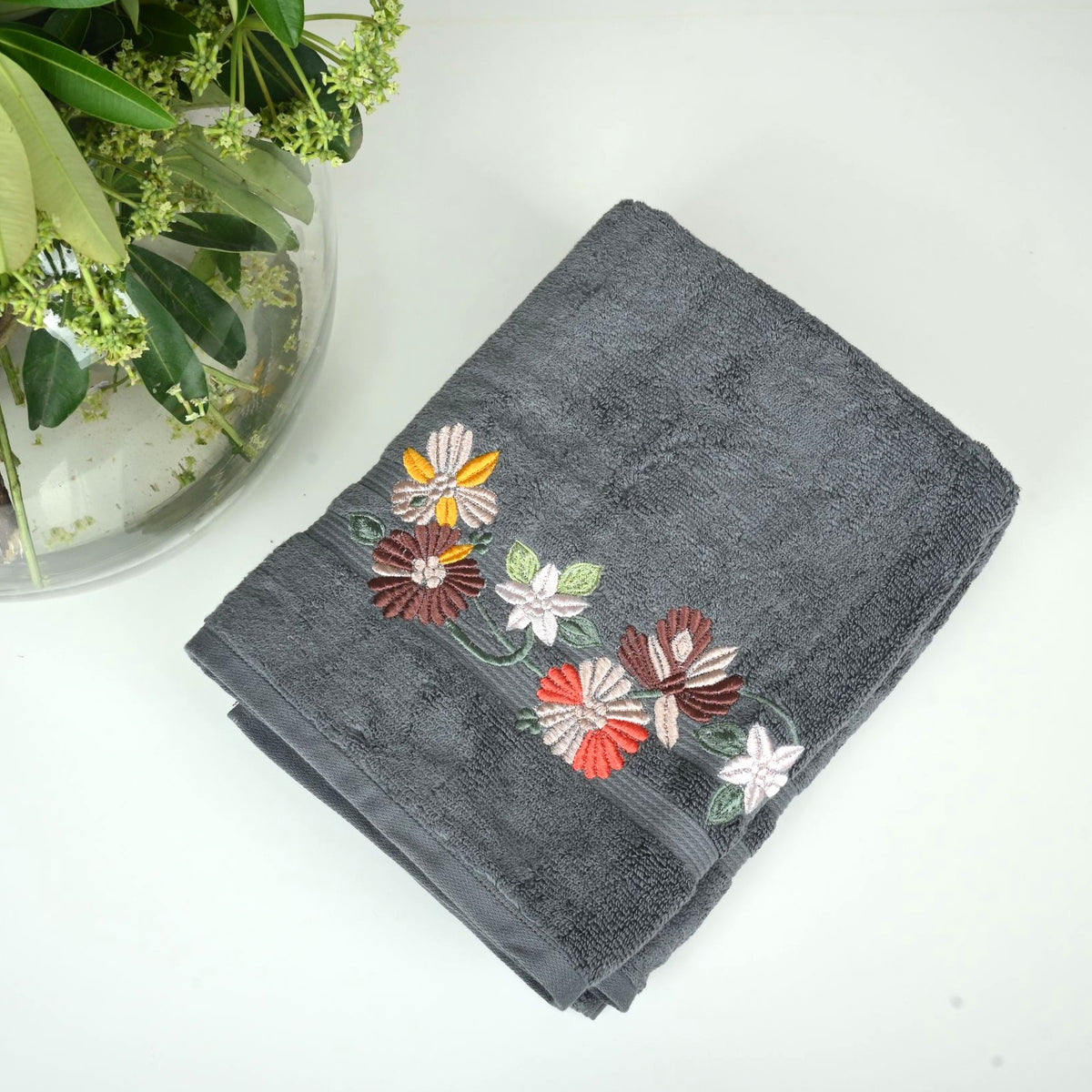 Twilight Floral Cotton Bath Towels Set