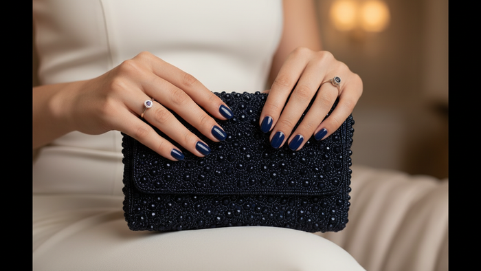 Handcrafted Black  Heavy Beaded Clutch Purse for Women