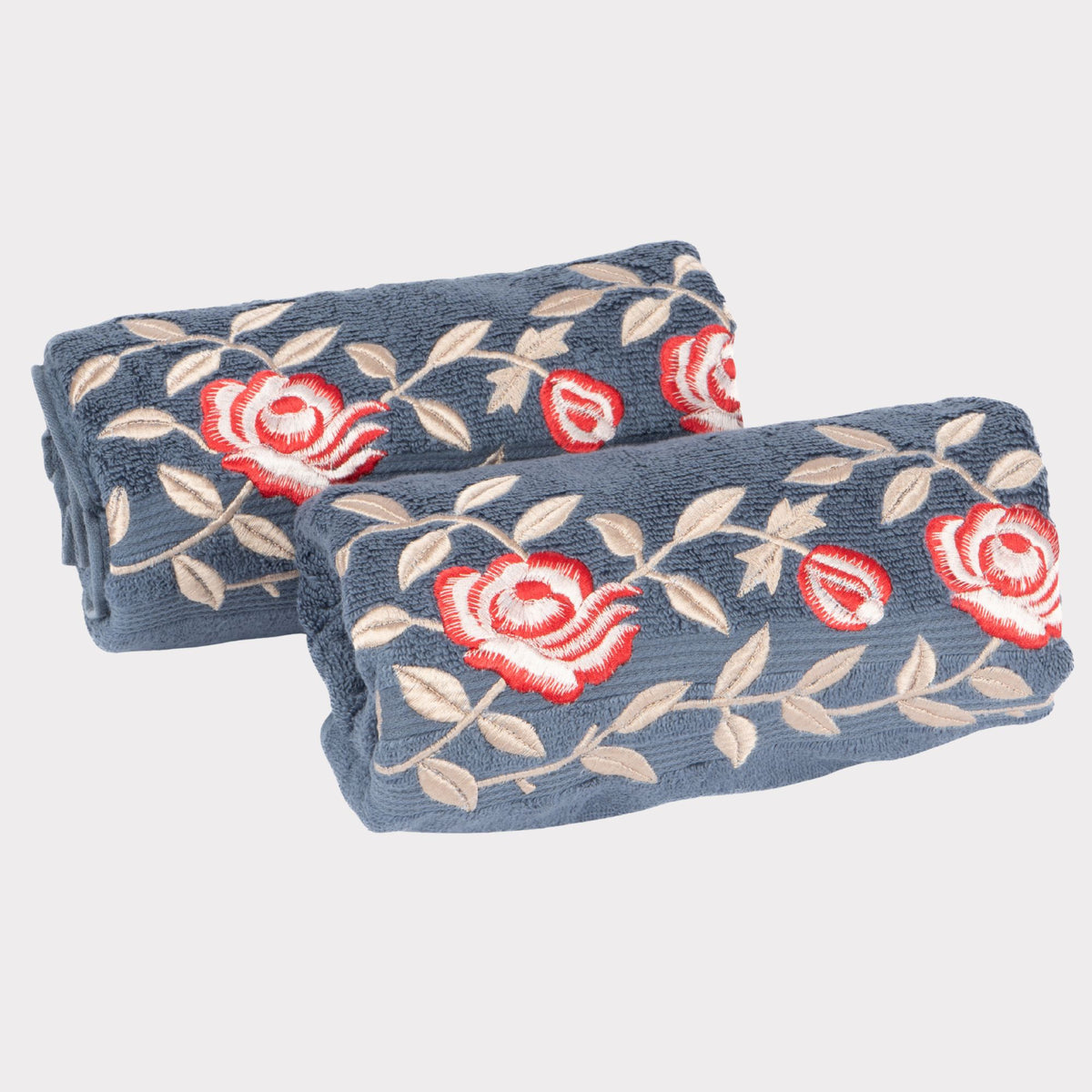 Rose Garden Design Cotton Bath Towel (Set of 2)