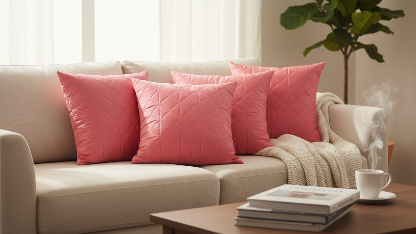 12x18 CUSHION COVER - QUILTED CROSSED DESIGN | SET OF 5