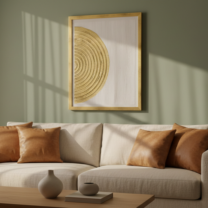 Gold Half Moon Geometric Painting