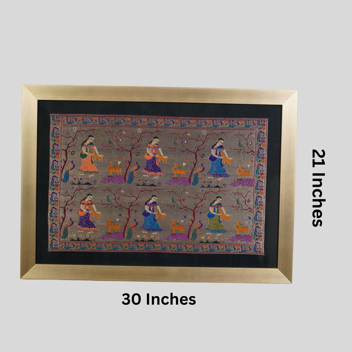 Six Gopia in a Frame Silk Tapestry