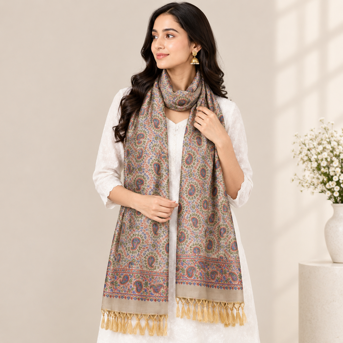 Persian Beige Silk Stole