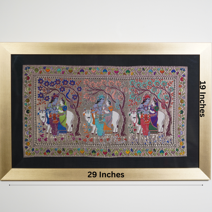Holi in Vrindavan Silk Tapestry
