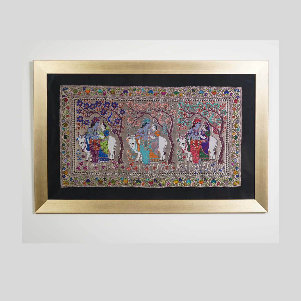 Radha Krishna Silk Tapestry