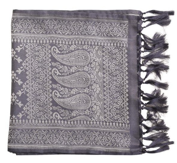 Handwoven Silk Men’s Scarf with Tassels – Premium Soft Fabric