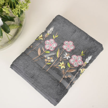 BATH TOWEL SET OF 2 | PETAL FLORAL DESIGN