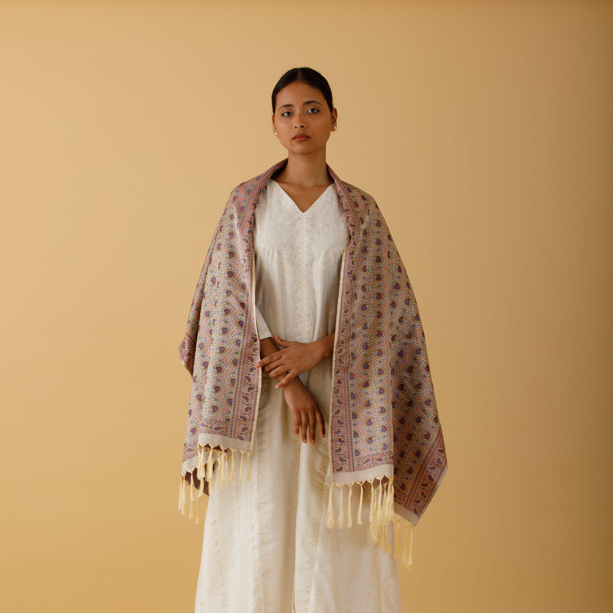 Persian Beige Silk Stole