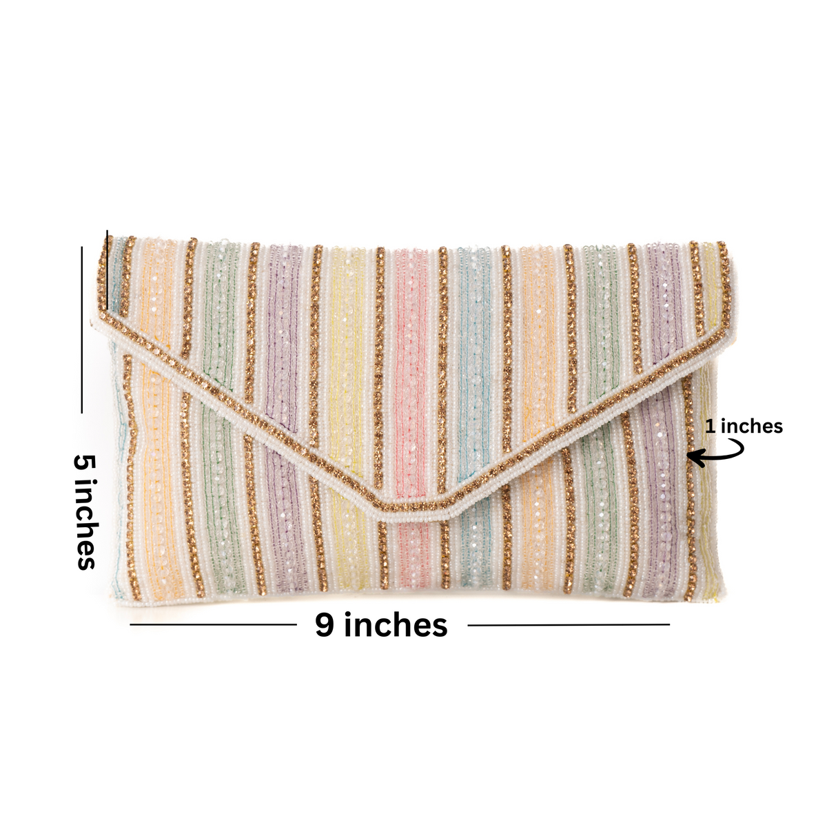 Multicolour Glass Beads Clutch