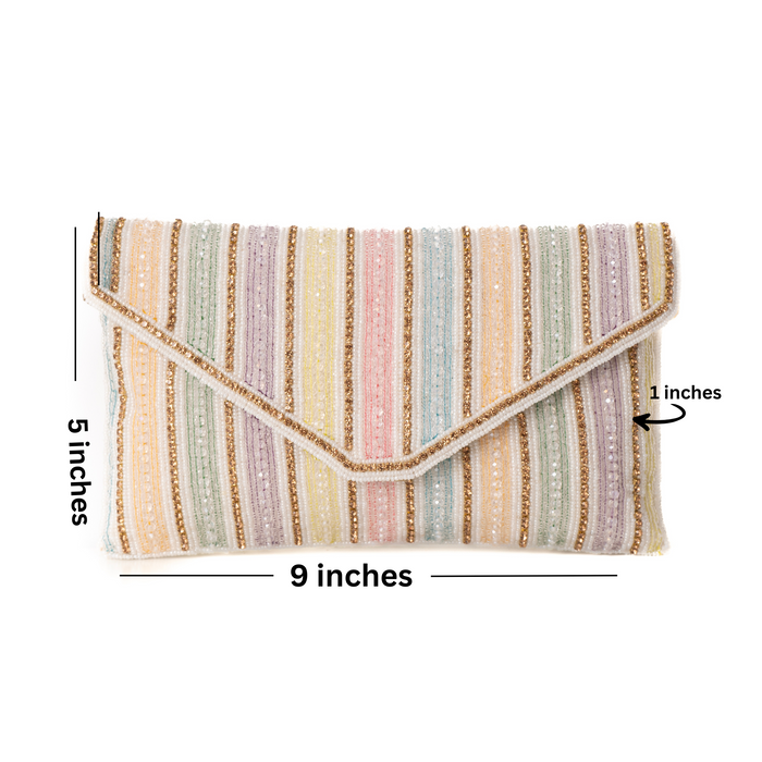 CLUTCH -MULTICOLOR GLASS BEADS