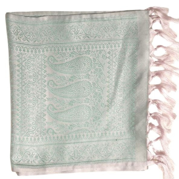 Handwoven Silk Men’s Scarf with Tassels – Premium Soft Fabr