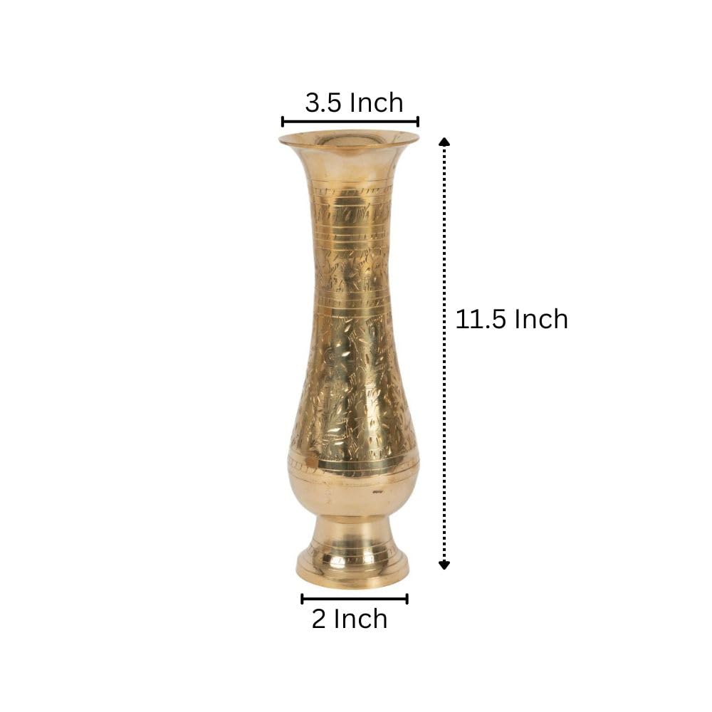 VINTAGE FLORAL BRASS VASE