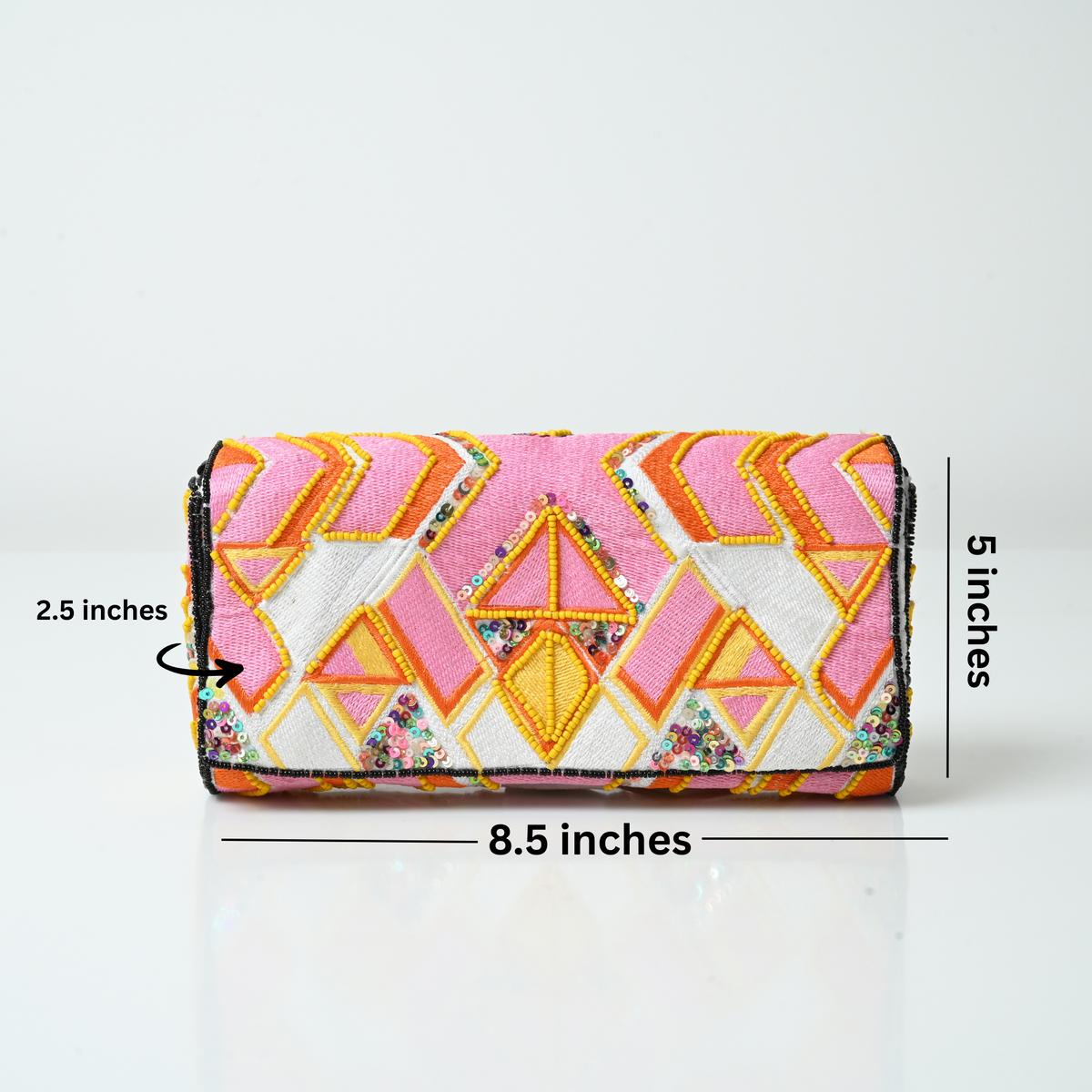 Pink Zigzag Clutch