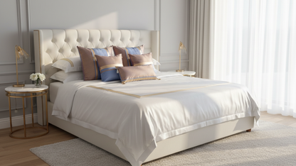 SILK BED SETS / SOFA CUSHIONS - CUSHION COVER | SILK BROCADE|AUSTIN LAKE & SKY
