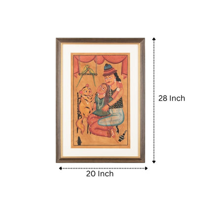 Traditional Kalighat Folk Art Painting | 28 x 20 Inch | Harmony of Love