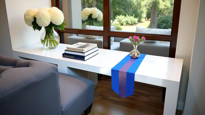 Handcrafted Silk Table Runner Royal Blue – Elegant Dining & Festive Décor