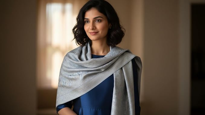 SILK STOLE - GREY SILVER MIST