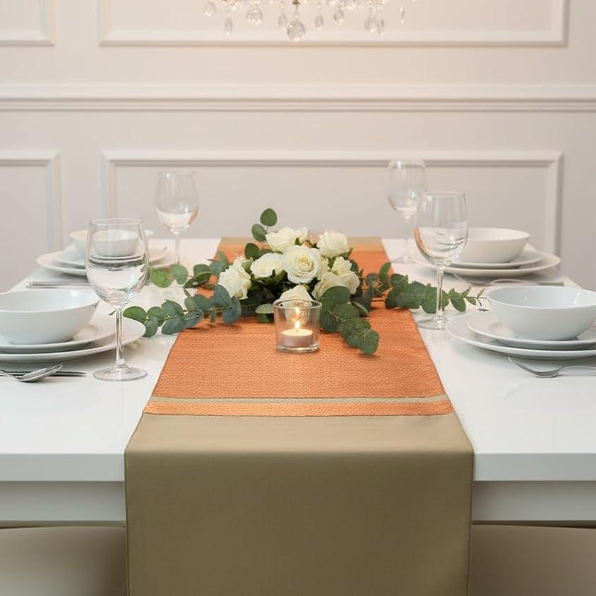 Warm Beige Silk Table Runner