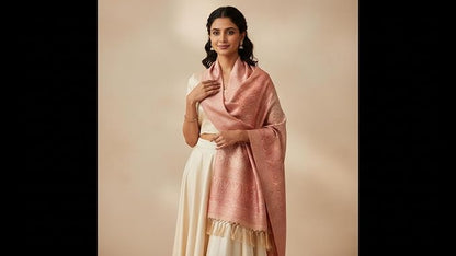 SILK STOLE - PEACH MIST ELEGANCE OCTAVIA DESIGN