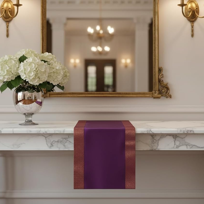 Purple Silk Table Runner