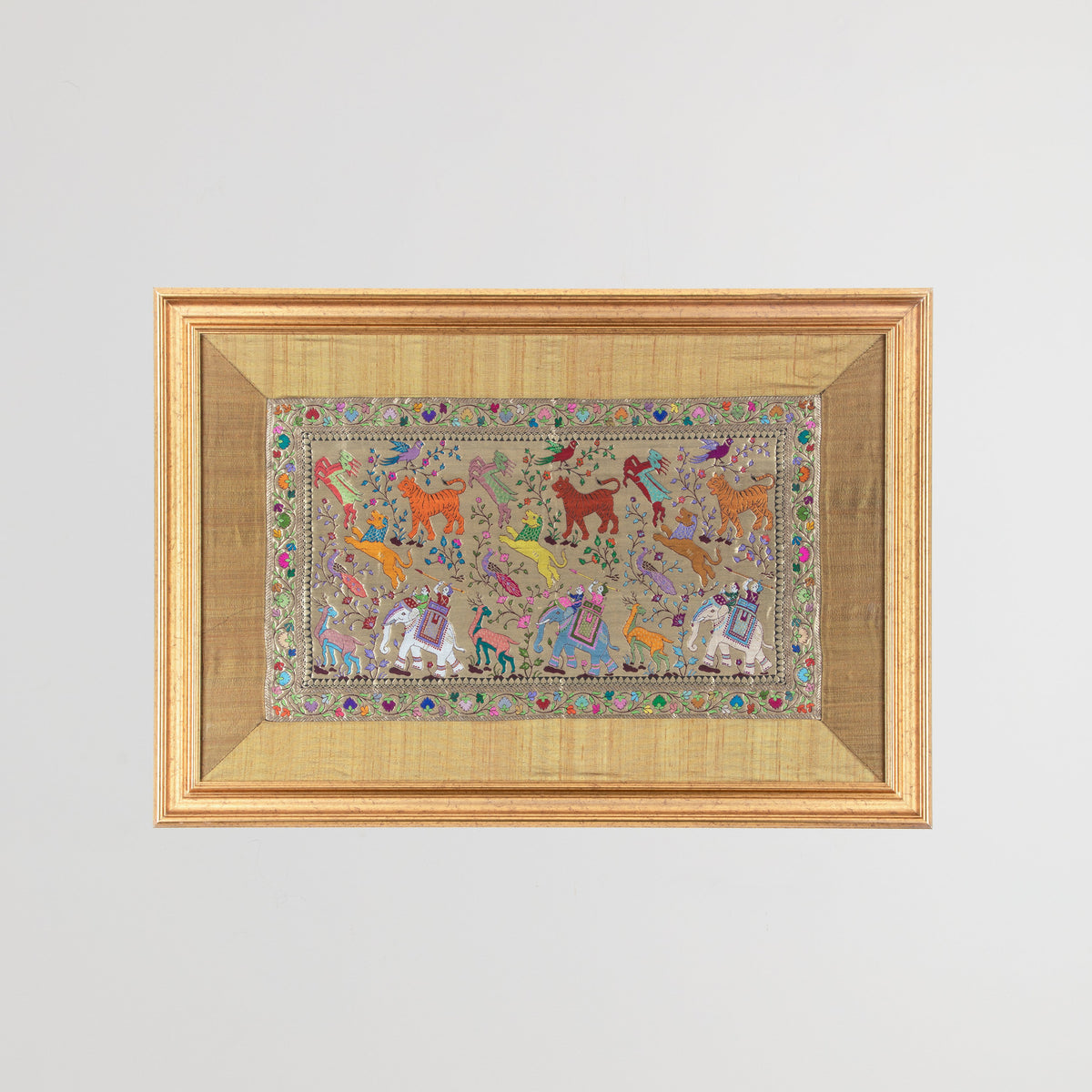 Animals in the Forest Silk Tapestry