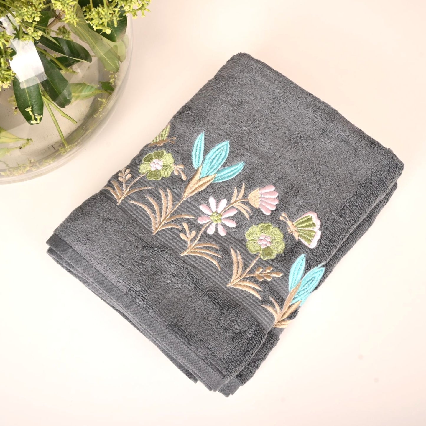 BLUE COTTON TOWEL - SET OF 2 | TULIP PETAL