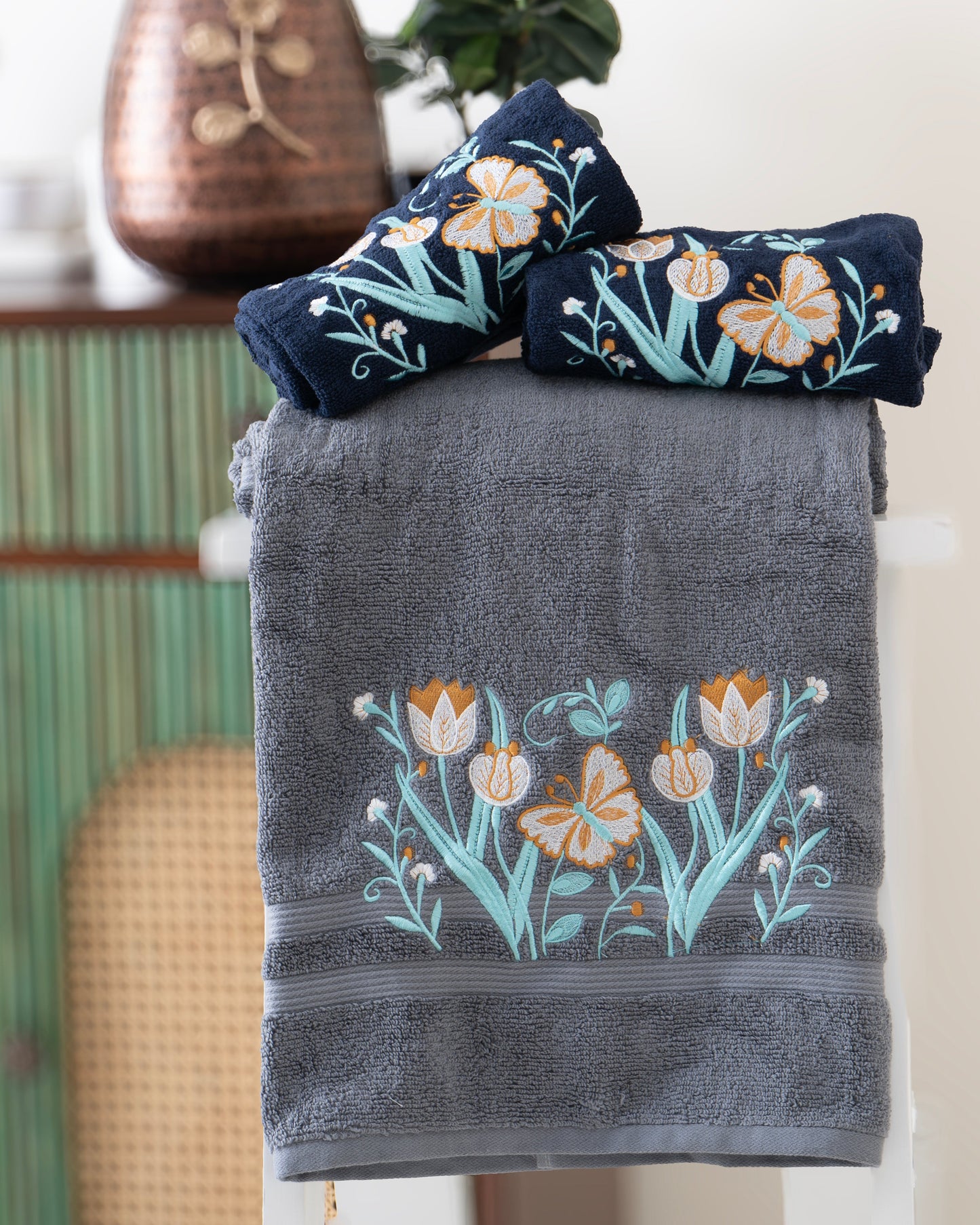 Bath Towel Monsoon Vibes Grey