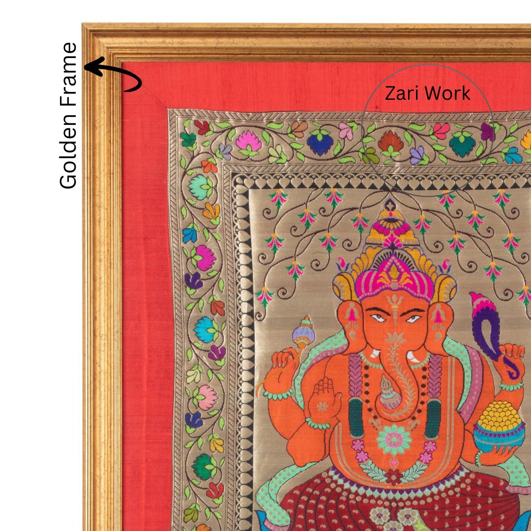 Big Ganesha Silk Tapestry