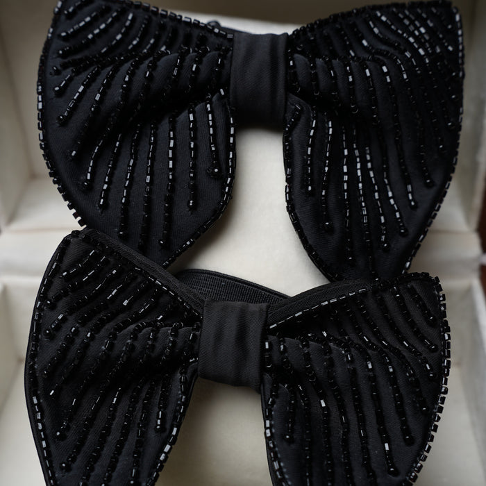 Black Bow Tie (Set of 2)