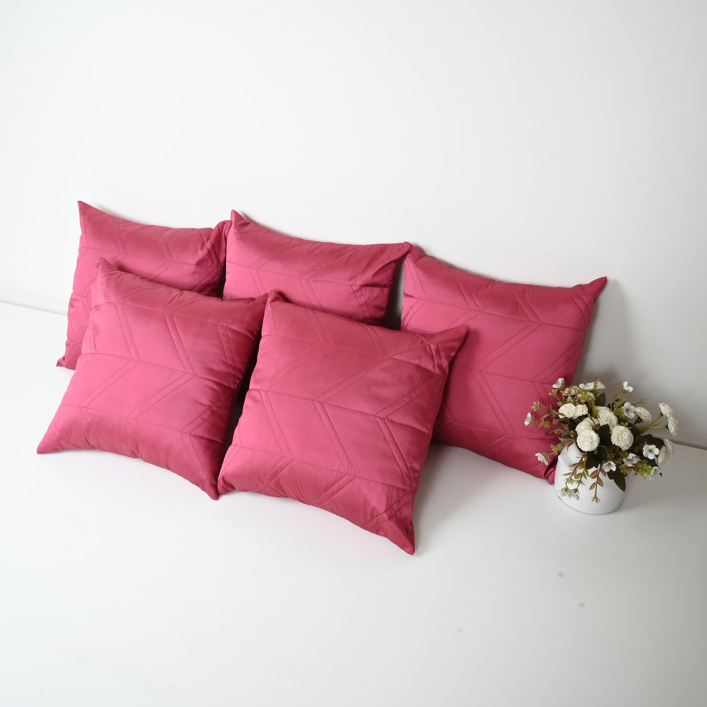 CUSHION COVER  -  QUILTED ZIGZAG DESIGN | SET OF  5