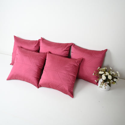 CUSHION COVER  -  QUILTED ZIGZAG DESIGN | SET OF  5