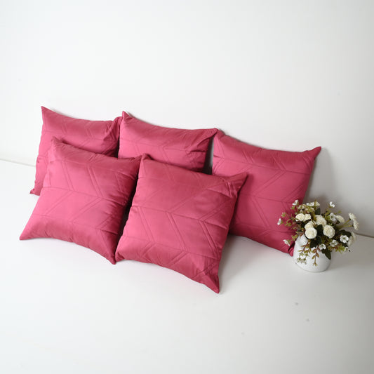 CUSHION COVER  -  QUILTED ZIGZAG DESIGN | SET OF  5