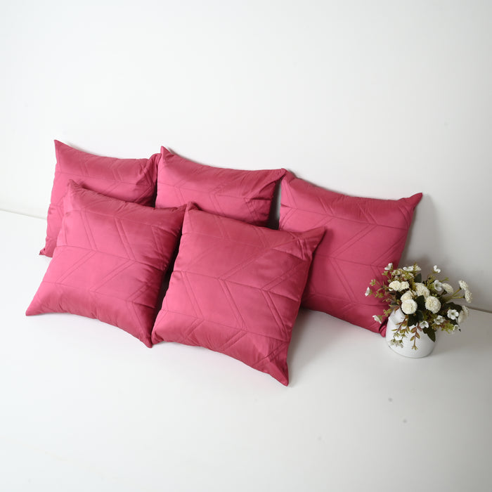 CUSHION COVER  -  QUILTED ZIGZAG DESIGN | SET OF  5
