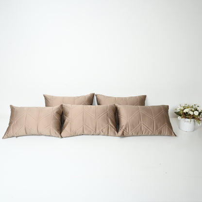 CUSHION COVER  -  QUILTED ZIGZAG DESIGN | SET OF  5