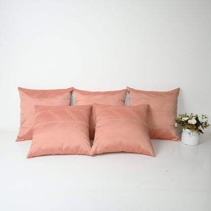 CUSHION COVER  -  QUILTED ZIGZAG DESIGN | SET OF  5
