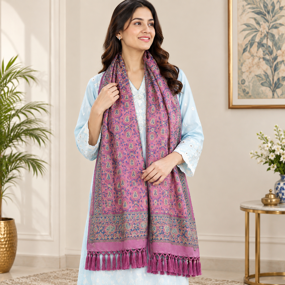 Persian Carrort Pink Silk Stole